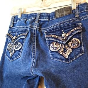 Soundgirl Rhinestone and Sequin Decorated Denim Jeans